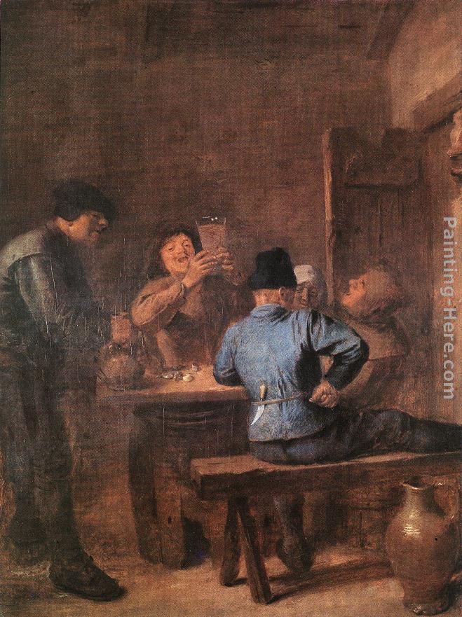 In the Tavern painting - Adriaen Brouwer In the Tavern art painting